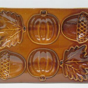 NEW! Fall Themed Nantucket Ceramic Platter - Beautiful Thanksgiving Charcuterie!